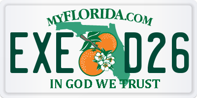 FL license plate EXED26