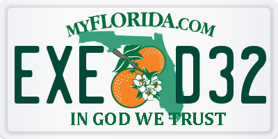 FL license plate EXED32