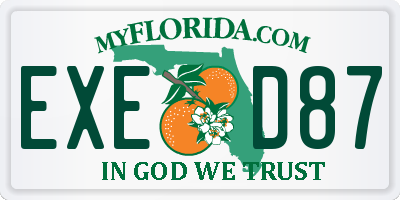 FL license plate EXED87