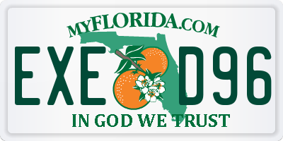FL license plate EXED96