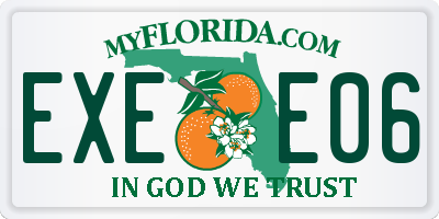 FL license plate EXEE06