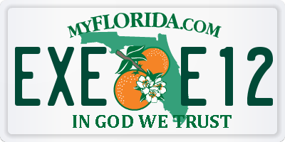 FL license plate EXEE12