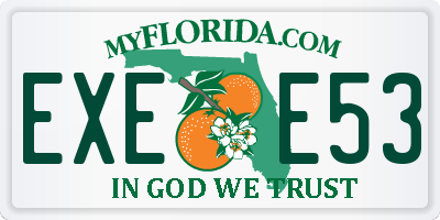 FL license plate EXEE53