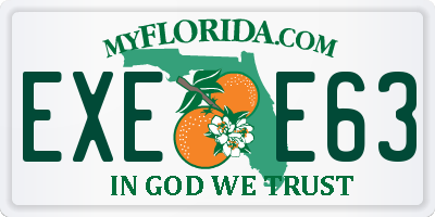 FL license plate EXEE63