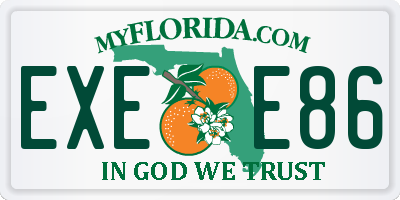 FL license plate EXEE86