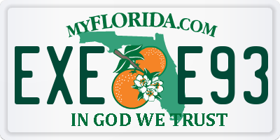 FL license plate EXEE93