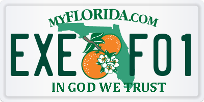 FL license plate EXEF01