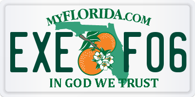 FL license plate EXEF06