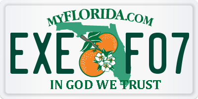 FL license plate EXEF07