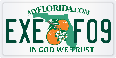 FL license plate EXEF09