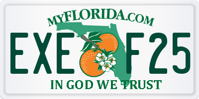 FL license plate EXEF25