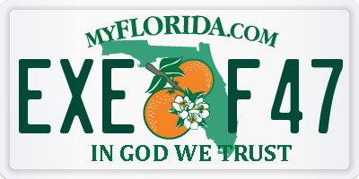 FL license plate EXEF47