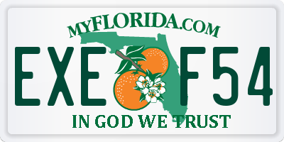 FL license plate EXEF54
