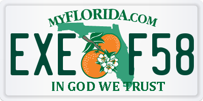 FL license plate EXEF58