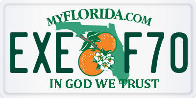 FL license plate EXEF70