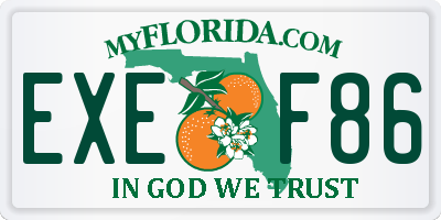 FL license plate EXEF86