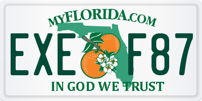 FL license plate EXEF87