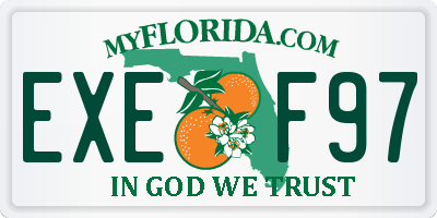 FL license plate EXEF97