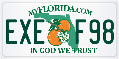 FL license plate EXEF98