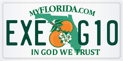 FL license plate EXEG10