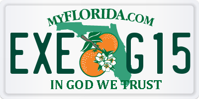 FL license plate EXEG15