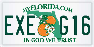 FL license plate EXEG16