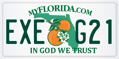 FL license plate EXEG21