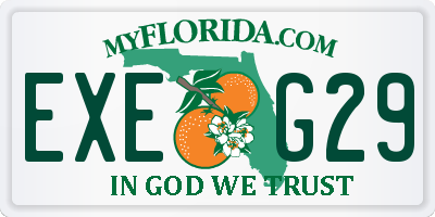 FL license plate EXEG29