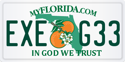 FL license plate EXEG33