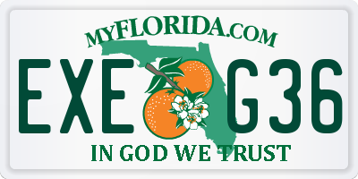 FL license plate EXEG36