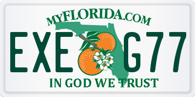 FL license plate EXEG77