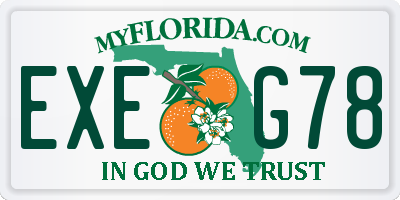 FL license plate EXEG78
