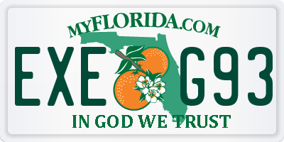FL license plate EXEG93