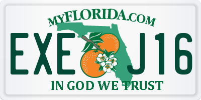 FL license plate EXEJ16