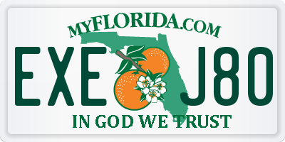 FL license plate EXEJ80