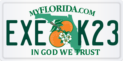 FL license plate EXEK23