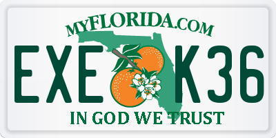 FL license plate EXEK36