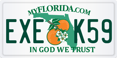 FL license plate EXEK59