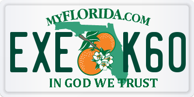 FL license plate EXEK60