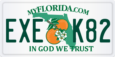 FL license plate EXEK82