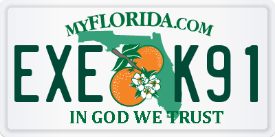 FL license plate EXEK91
