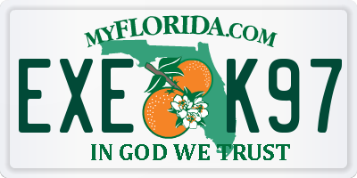 FL license plate EXEK97