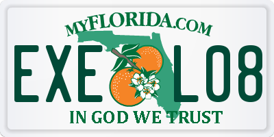 FL license plate EXEL08