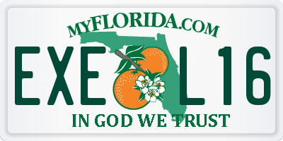 FL license plate EXEL16