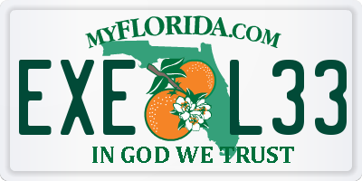 FL license plate EXEL33