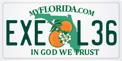 FL license plate EXEL36