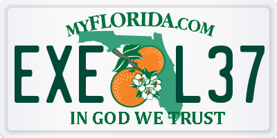 FL license plate EXEL37