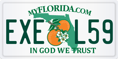 FL license plate EXEL59
