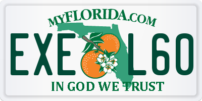 FL license plate EXEL60