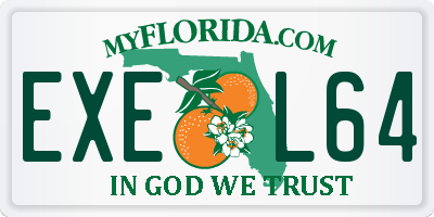 FL license plate EXEL64